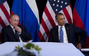President Barack Obama participates in a bilateral meeting with Russias President Vladimir Putin during the G20 Summit, Monday, June 18, 2012, in Los Cabos, Mexico. (AP Photo/Carolyn Kaster)